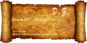 Donkó Zoltán névjegykártya