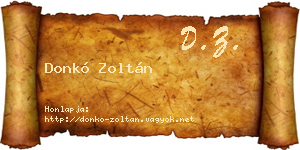 Donkó Zoltán névjegykártya